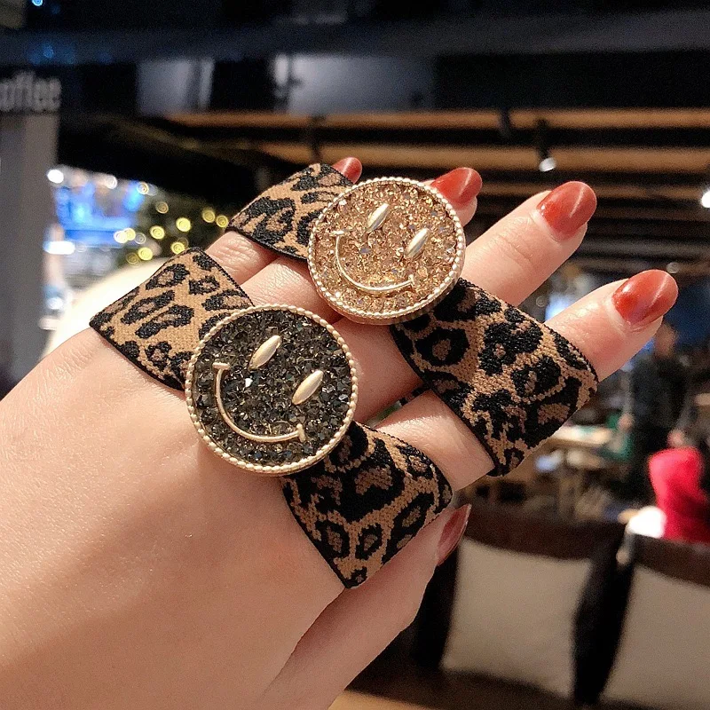 Модный зажим для волос с улыбающимся лицом леопардовым принтом пикантный