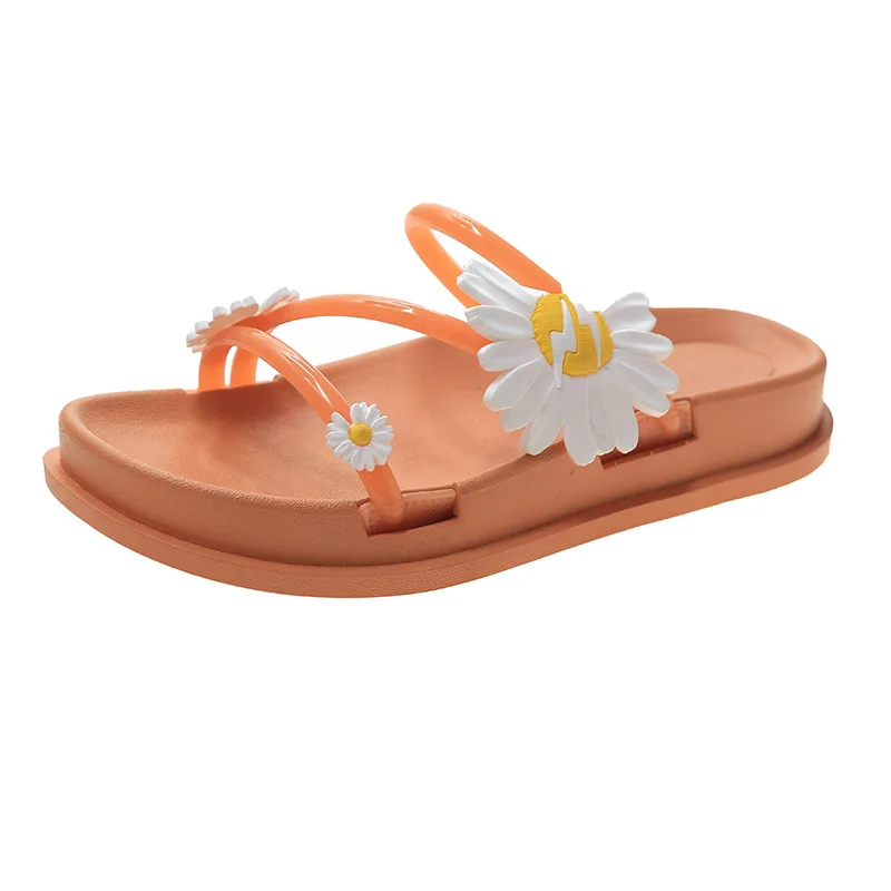 

Women Slippers And Sandals Wear Summer Trendy Fairy Style All-match Thick-soled Daisy Roman Sandals Slippers Women