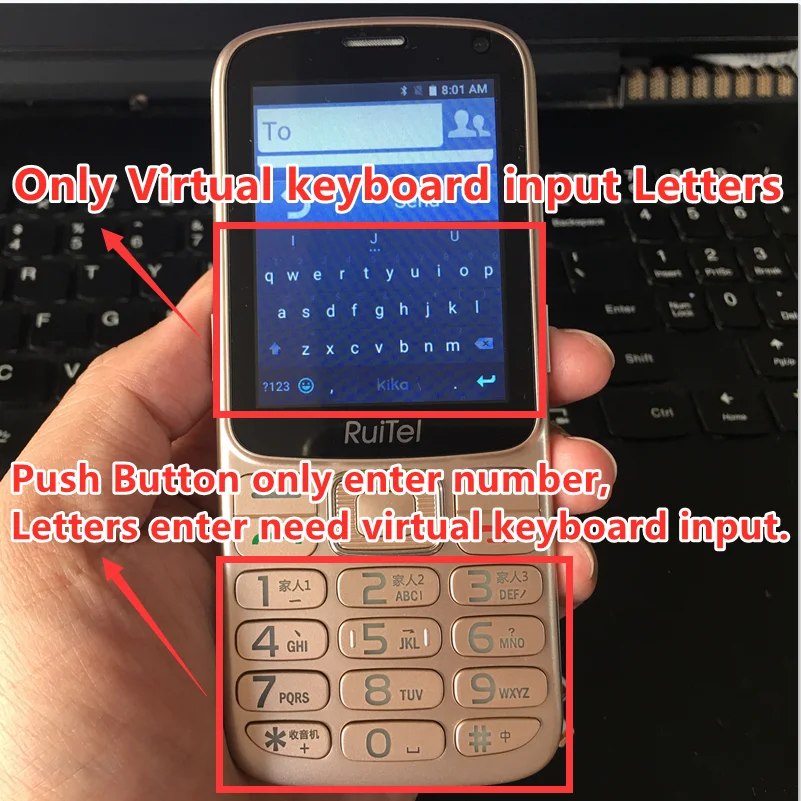 2 8 inch touch push button mobile phone 512mb 4gb mtk6735m quad core android 5 1 0 3mp2 0mp 2000mah wifi gps fm cellphone free global shipping