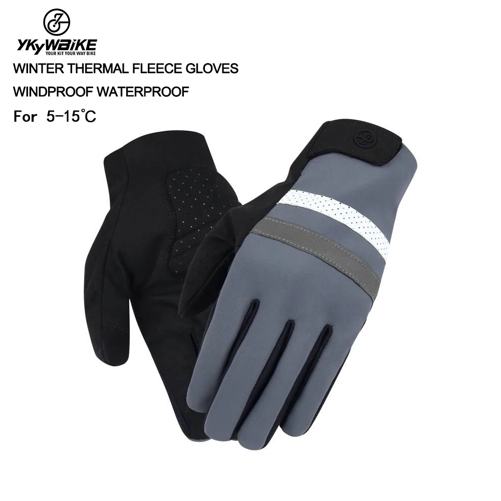

Ykywbike Winter Cycling Gloves Bicycle Gloves Windproof Waterproof Thermal Warm Fleece Mtb Gloves Long Distance Cycling Gloves