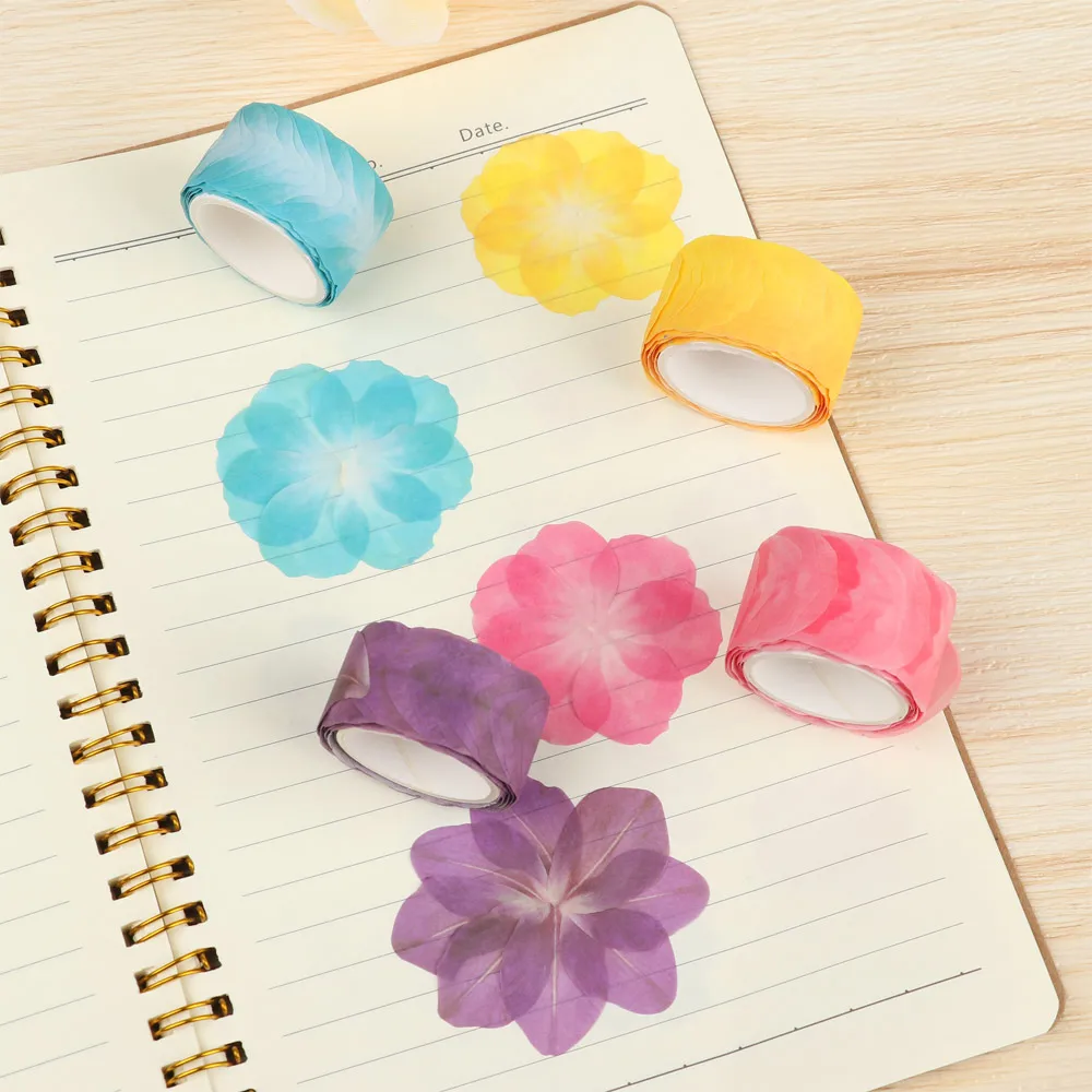 

1Roll Multi-Color Flower Stylish Petals Paper Tape Decorative Masking Tape Sakura Marking Tape Scrapbooking Diary Decor Stickers