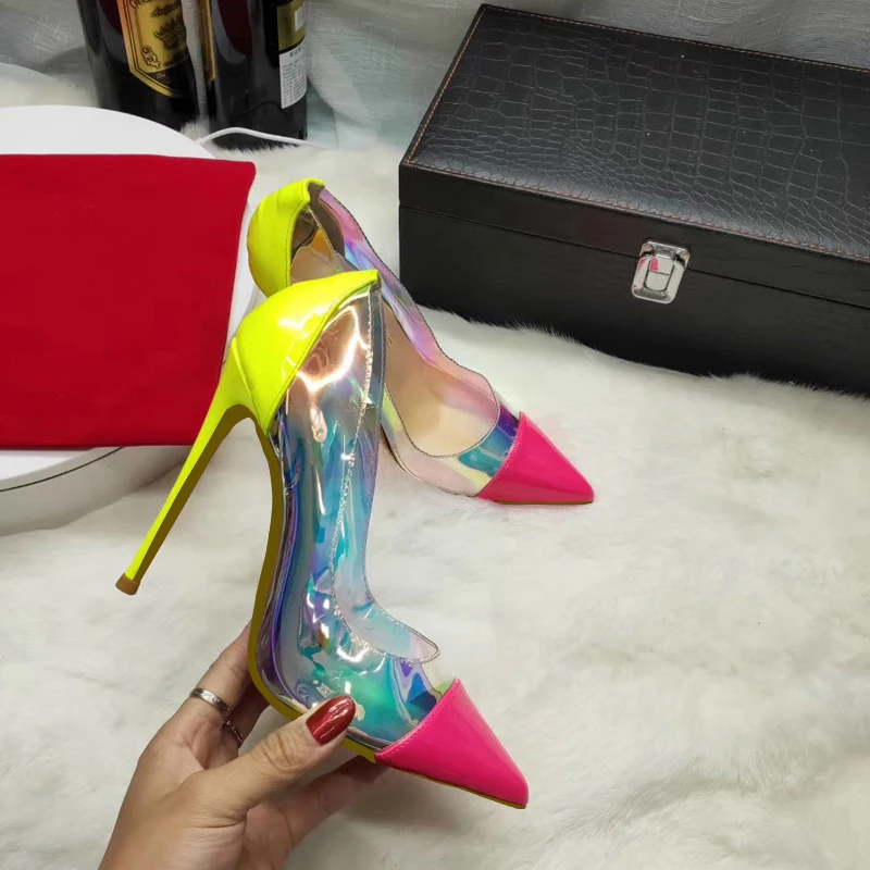 Блестящие женские туфли из натуральной кожи на высоком каблуке размер 34-45 | Обувь