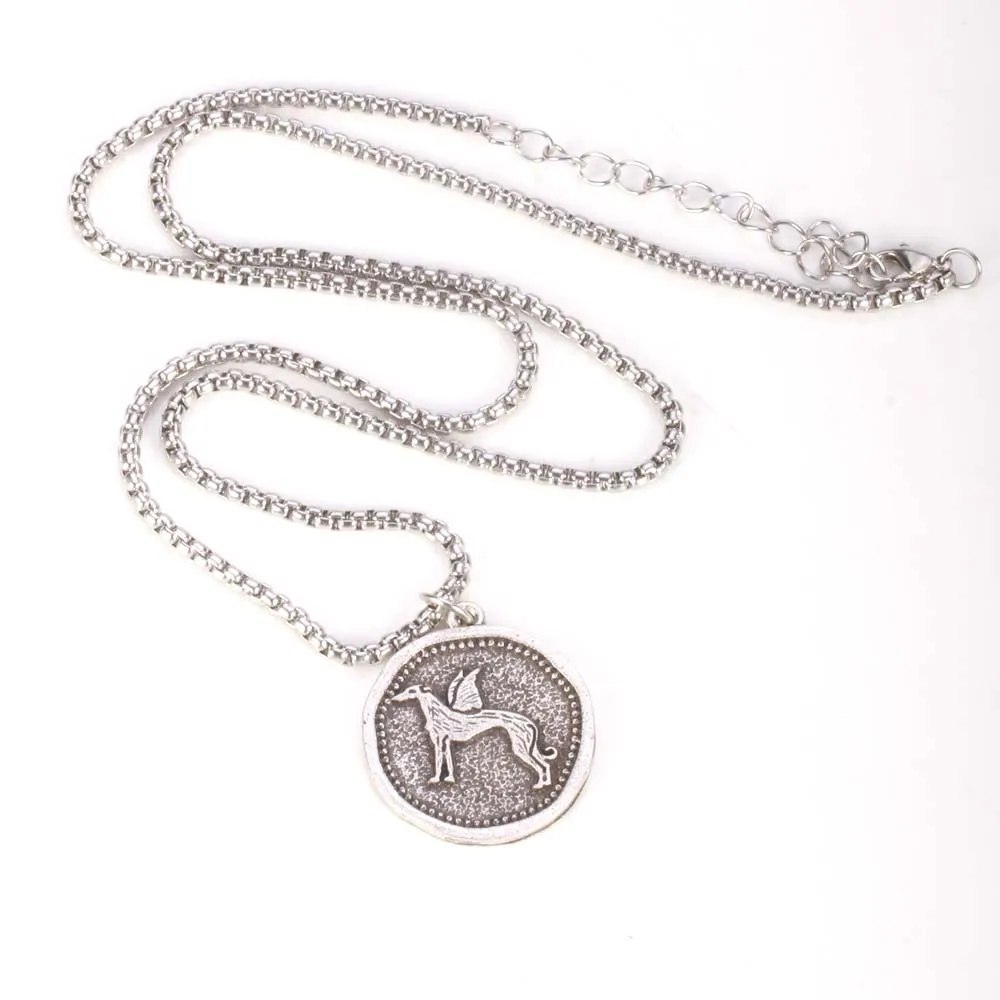 Greyhound ожерелье с подвеской в виде собаки ювелирные изделия для спасения серая