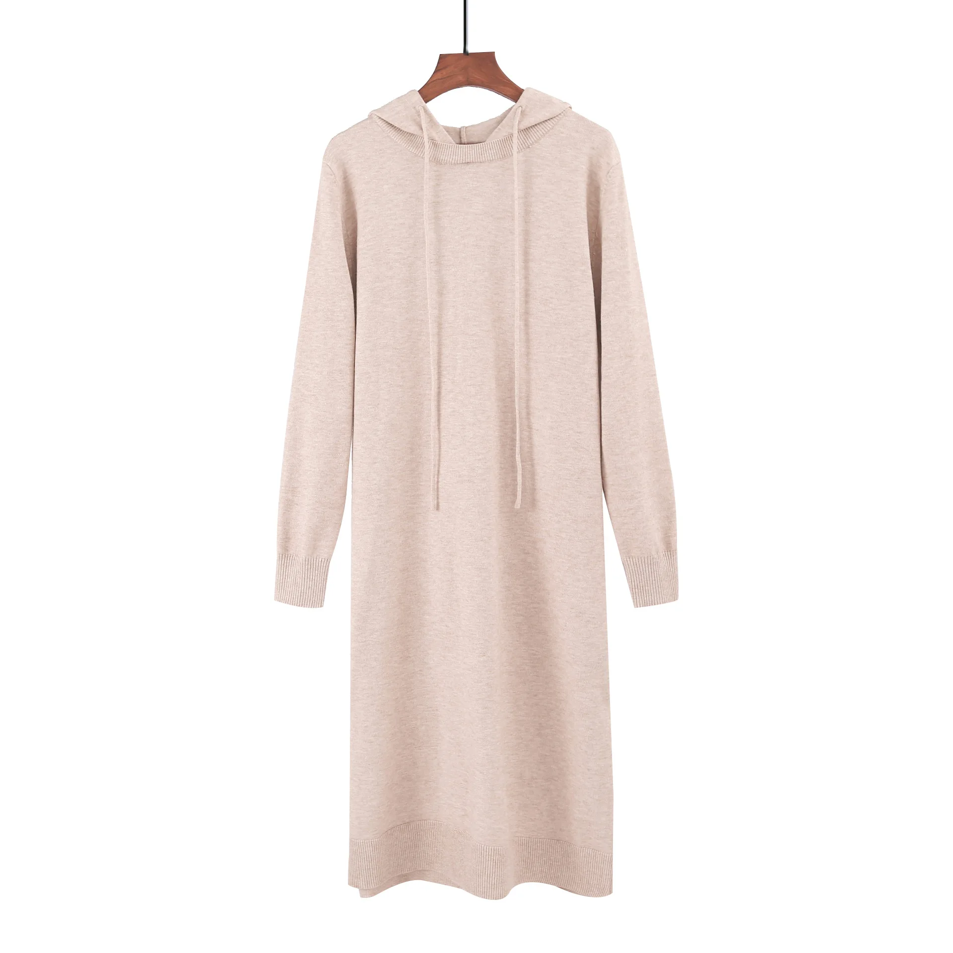 

Sweater Dress Ovesized Long Straight Maxi Hoodies Dress 2021Autumn Winter Women Casual Loose Knit Midi Beige Dress Pull Vestidos