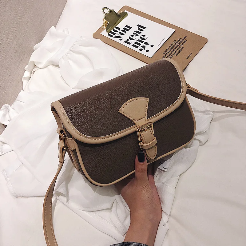 Bag Woman 2019 Solid Color Small Square Package Leisure Time Concise Single Shoulder Span |