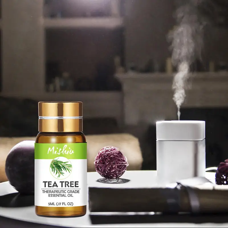 Mishiu Tea Tree Essential Oil Pure Aromatherapy Diffusers Emotional balance Air Fresh Fragrance Natural Body 5ML | Красота и здоровье