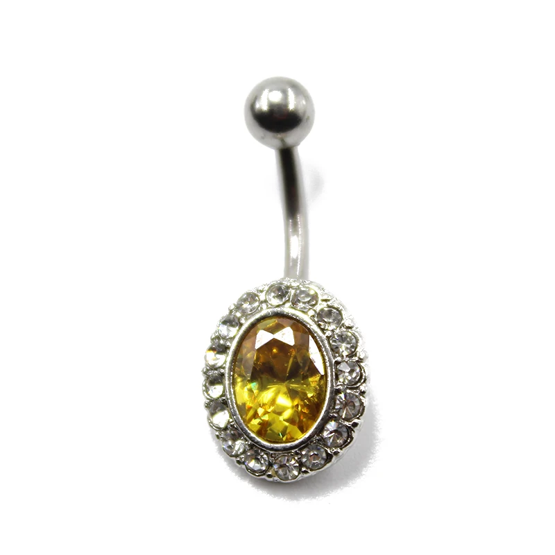 1 шт. желтая круглая пупка Кольца пирсинг кольцо Кристалл Стразы аксессуары для