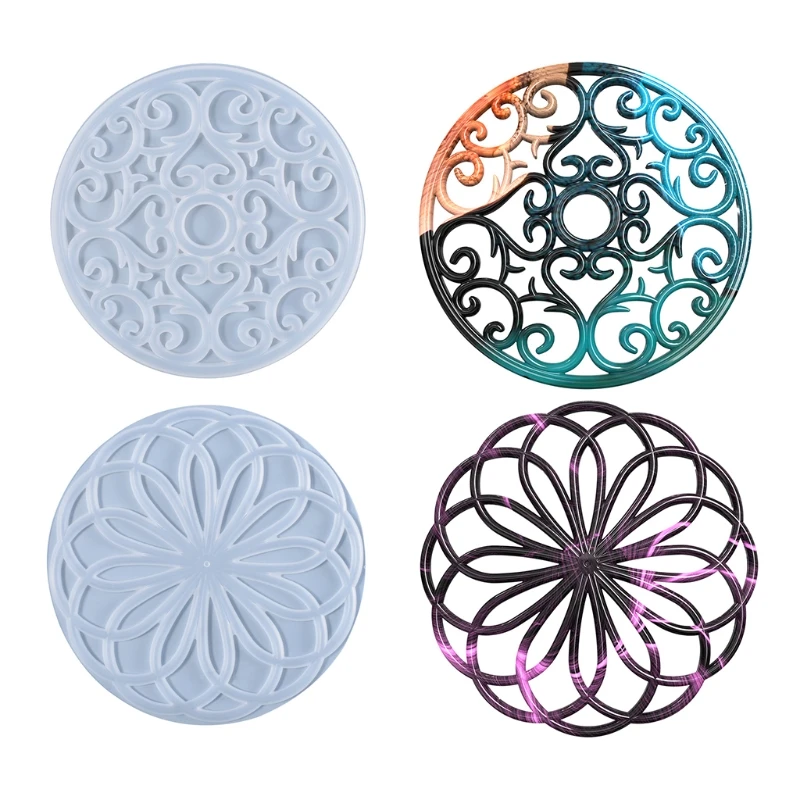 

Mandala Placemat Epoxy Resin Mold Coaster Cup Mat Casting Silicone Mould DIY Crafts Home Decorations Making Tools