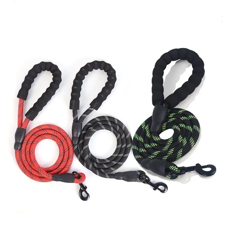 

1.5m Pet Dog Lead Leash Nylon With Night Reflective Double Handles Rope Traction Harness For Small Medium Large Correa Perro