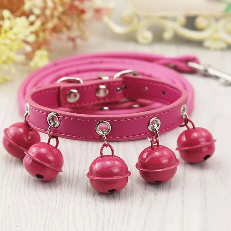 

Dog Supplies Dog Cat Collar with Bell Adjustable Buckle Big Bell Cat Accessories Collar Traction Rope Basic Collars Pet Necklace