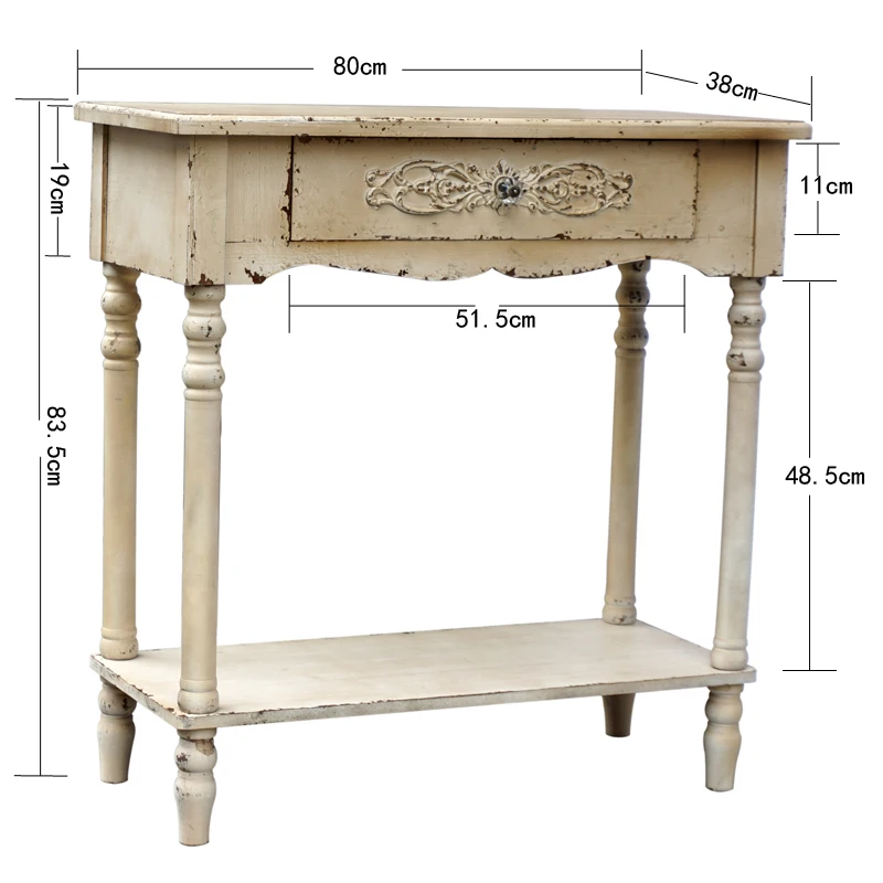 Красивый маленький потрепанный шикарный винтажный твердый деревянный