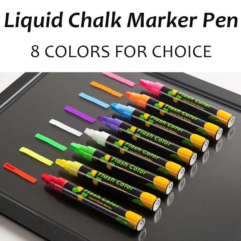 

8Colors Multipurpose Home Children Art Supplies Liquid Chalk Erasable Safety Fluorescence Marker Pen Drawing Pen Highlighter