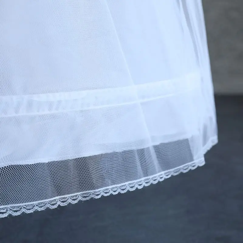 

Women White Wedding Petticoat 2 Hoop Double Layer Bridal Crinolines with Tulle Netting Underskirt Half Slips for Ball Gown Dress