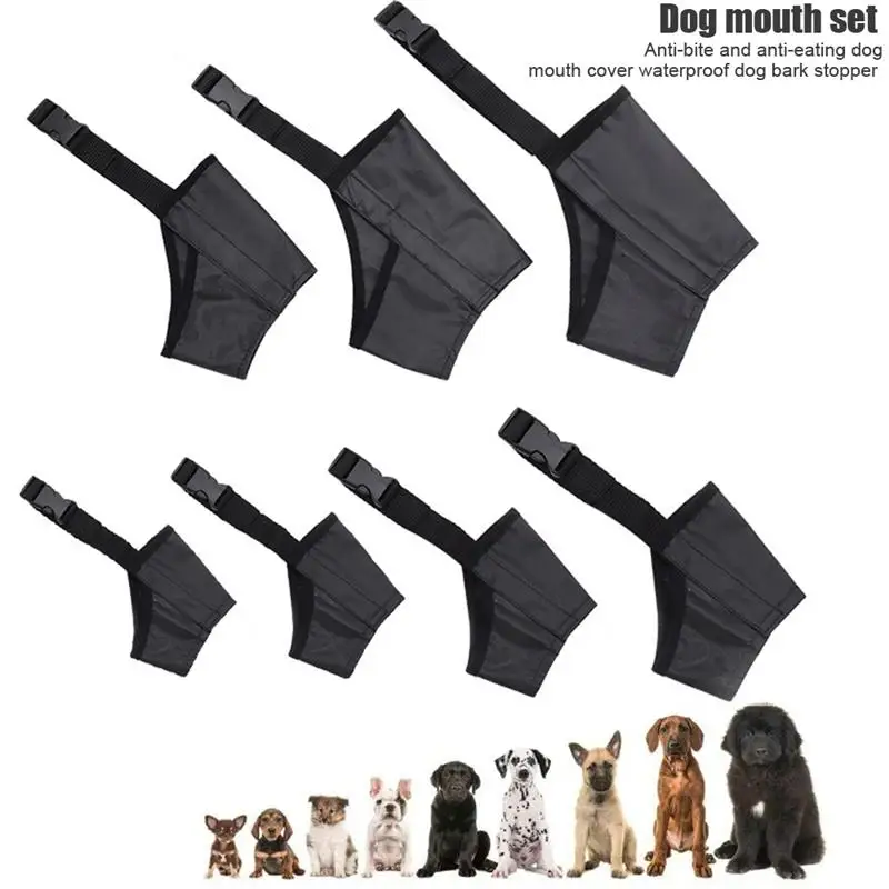 

Dog Muzzle Breathable Polyester Dog Mask Anti Biting Barking Adjustable Safety Soft Pet Muzzles Waterproof Mouth Cover