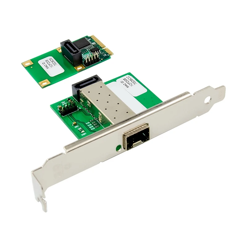 Мини PCIE I210 сетевая карта SFP один порт Ethernet адаптер 1G 1000M волоконно оптическая для