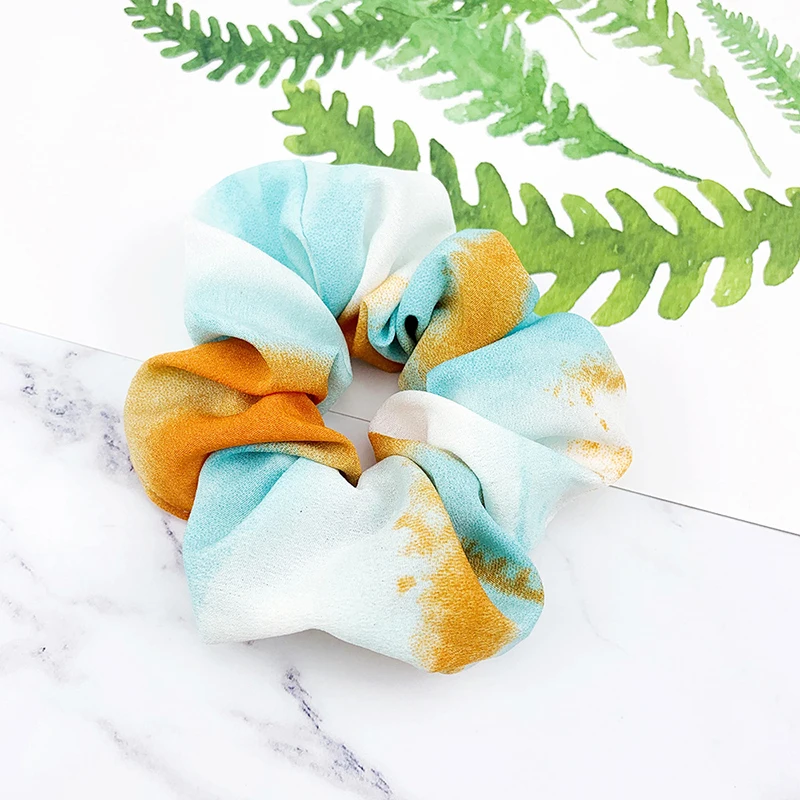 

1PC Tie Dyed Scrunchie Hair Accessories For Women Girls Headbands Elastic Rubber Hair Tie Hair Rope Ring Ponytail Hold