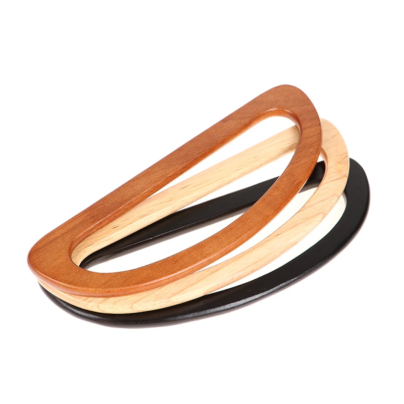 

24cm Solid Wood D Shape Bags Handle Wooden Purse Frame Hanger DIY Wooden Handbag Handles Bag Accessories Hardware Replacement
