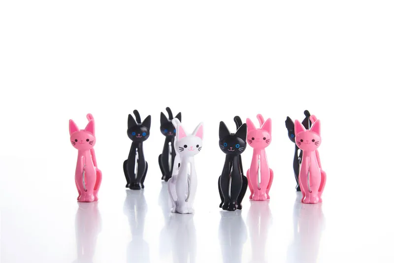 4 шт./лот творческий пластиковые бельевые прищепки милый кот Прачечная подвесная