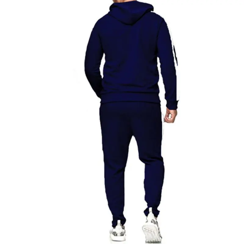 2Pcs Men Hoodie Tops Joggers Pants Tracksuit Set Running Jogging Gym Sports Wear Hooded Pants Sweat Suit Exercise Workout Set