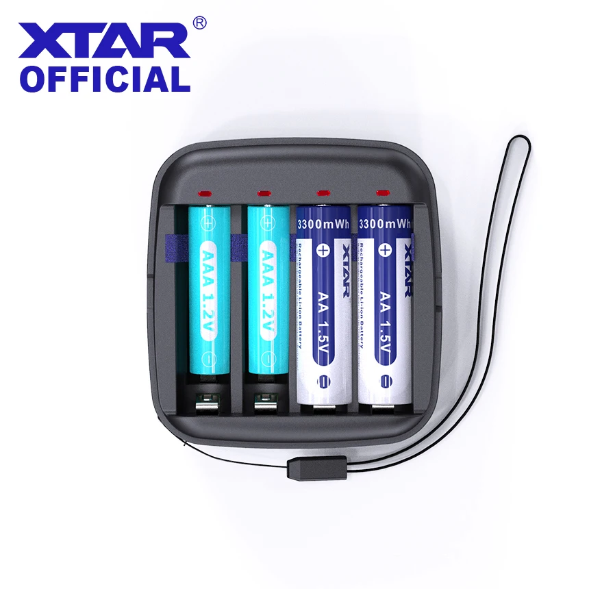 Carregador de Bateria Carregador para 1.5v Xtar Li-ion 1.2v Ni-mh Baterias Recarregáveis Tipo-c Entrada Usb Saída Powerbank 1.5v Bc4 Aaa aa