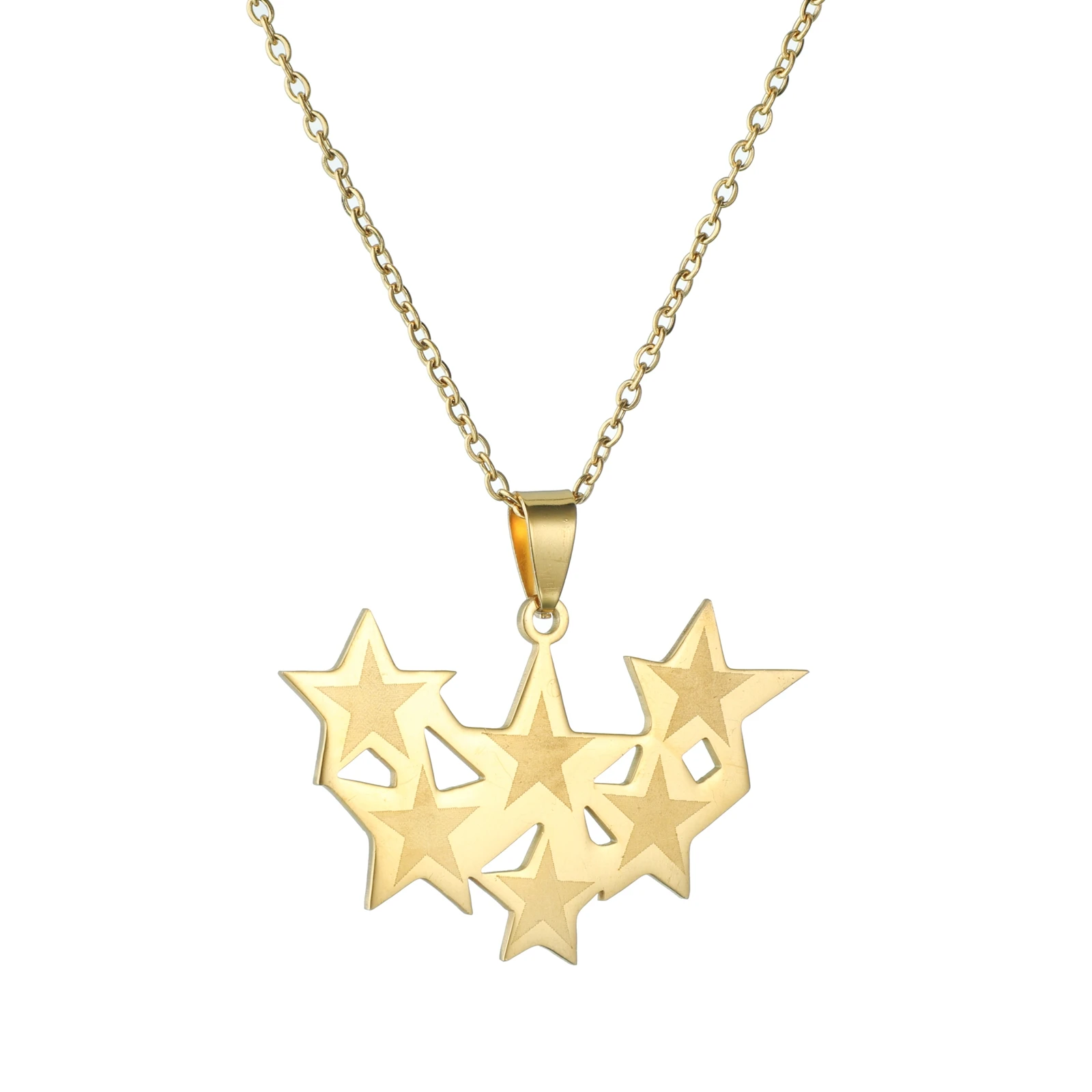 

Gold Color Stainless Steel Necklace For Women Classic Hollow Star Choker Pendant Necklace Engagement Jewelry Gift Wholesale