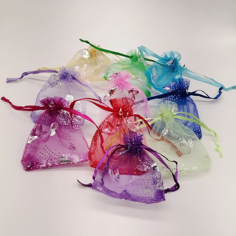 1000Pcs Butterfly Organza Bags 15x20 17x23 20x30 Butterfly Gift Bags for Jewelry Packaging Bag Storage Display Drawstring Bag
