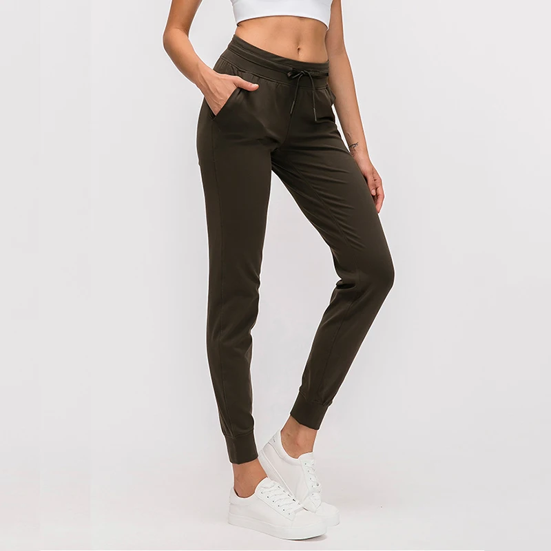 Женские мягкие брюки для йоги бега джоггеры с боковыми карманами штаны