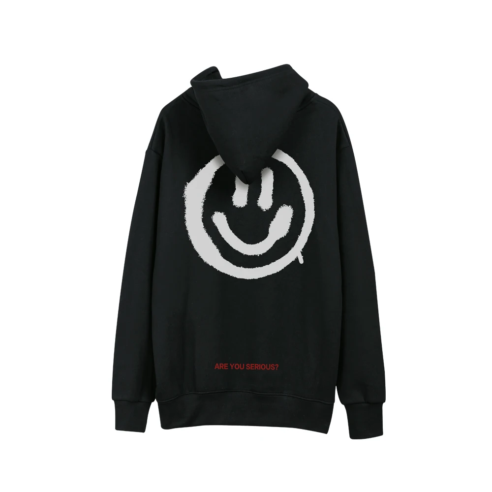 

LAVISTER Hip popular logo's new cheeky smiley print cashmere couple hoodie and hoodie national trend long sleeve jacket