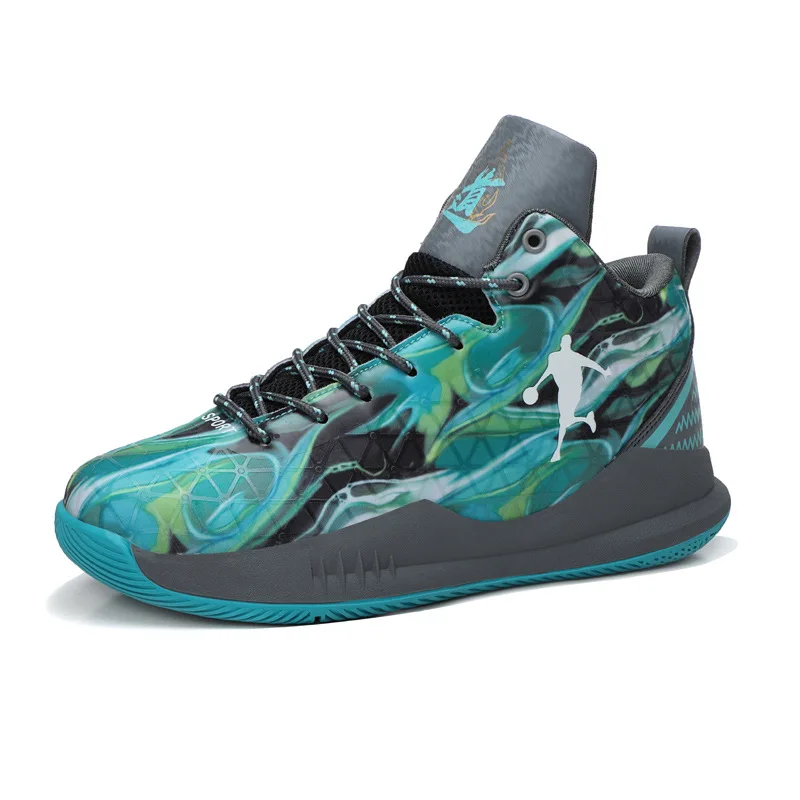 

2019 New Style Basketball Shoes, Men's High-height, Breathable and Shock-absorbing Blue-ball Shoes, Air-cushion Sports Boots