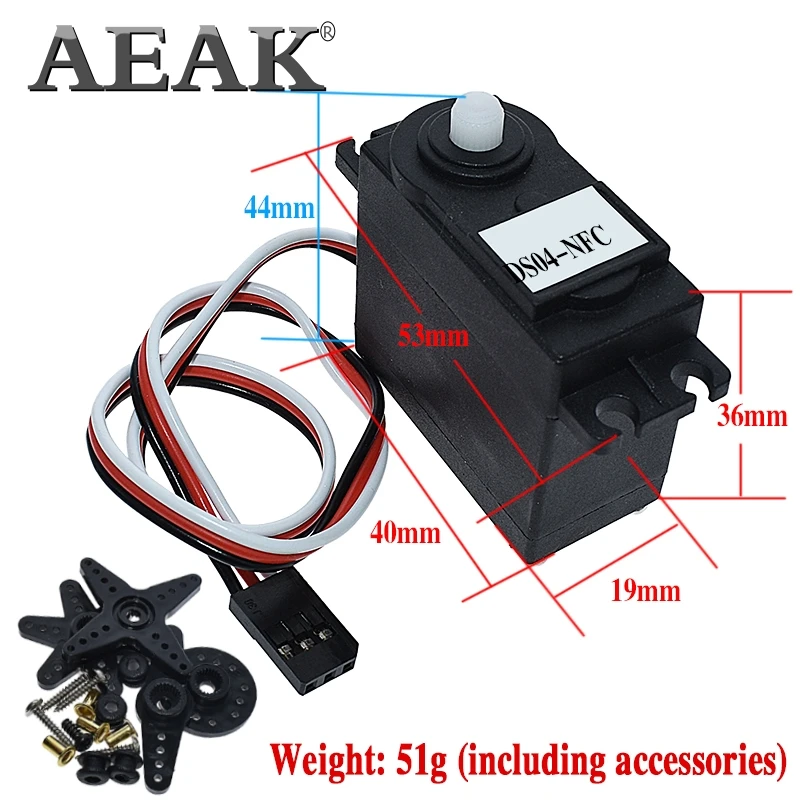 AEAK DS04 NFC servo 360 градусов непрерывного вращения сервоприводы постоянного тока