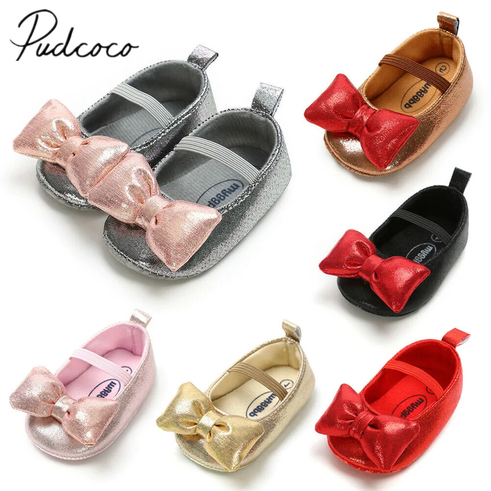 

2020 Toddler Princess Shoes Children Girls Dress Shoes Kid Baby Girl Wedding Toddler Party Big Bowknot All Season First Walkers
