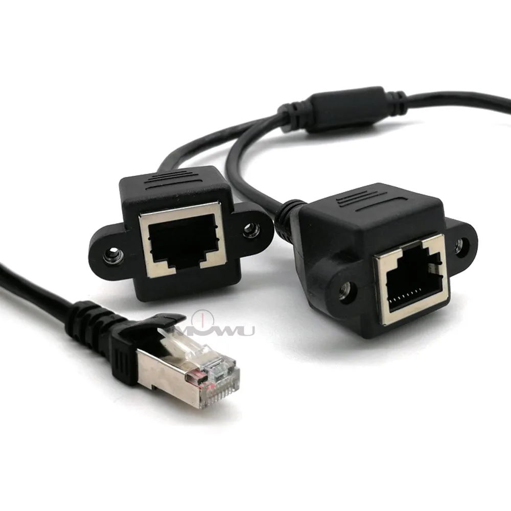 Переходник со штекера RJ45 на 2 гнезда Ethernet LAN Сетевой разъем Удлинительный