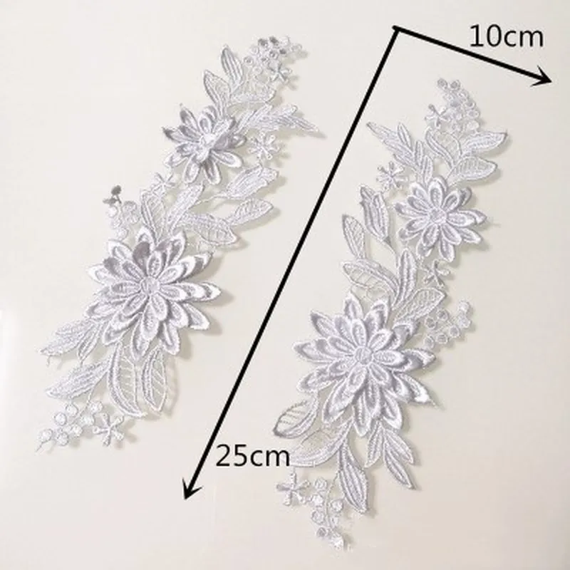 1Pair New 3D Flower Lace Collar Embroidery Applique Neckline DIY Sewing Decoration Craft Wedding Dress Accessories Scrapbooking | Дом и сад