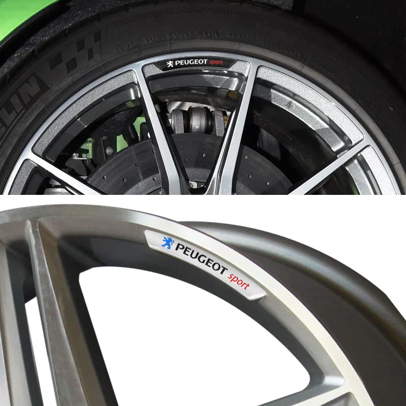 Изогнутые наклейки на автомобильные диски колеса 4 шт. для Peugeot 207 307 107 407 507 508 408 308