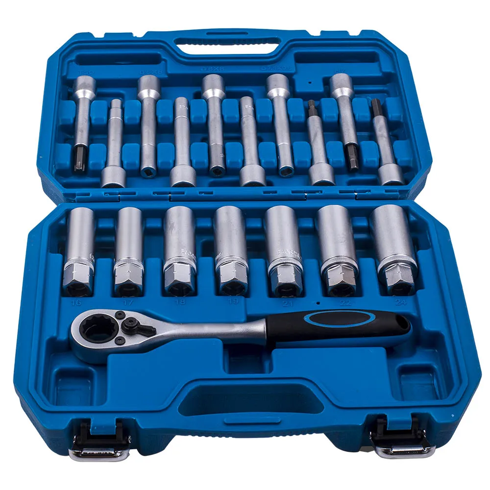 

18pcs Shock Absorber Universal Tools Kit Replacing Suspension Strut Top Mount Installer Tool Suspension Strut Sockets