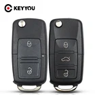 Чехол KEYYOU для складного автомобильного ключа VW, чехол с 23 кнопками для VW Polo passat b5 B6 Tiguan Golf 4 5 Seat Skoda HU66 Blade