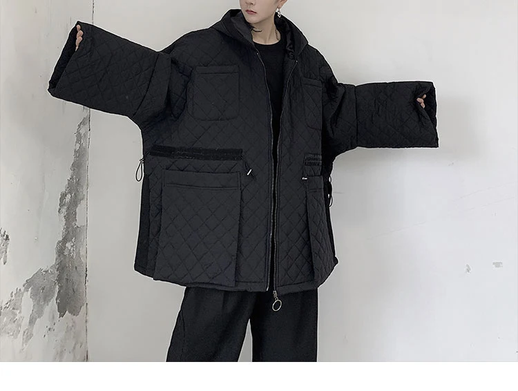 XITAO Argyle, повседневные женские парки с завязками на талии,, Зимняя мода, стиль, свободные парки с капюшоном и воротником, пальто, DMY1321