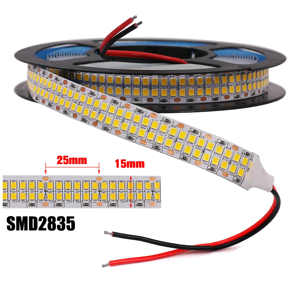 Luz de Tira Alta Qualidade 10m 20m Impermeável Fita Noite Luz 120 – 240 480 Leds m Flex Listra 12v 24v 2835 Led 5m
