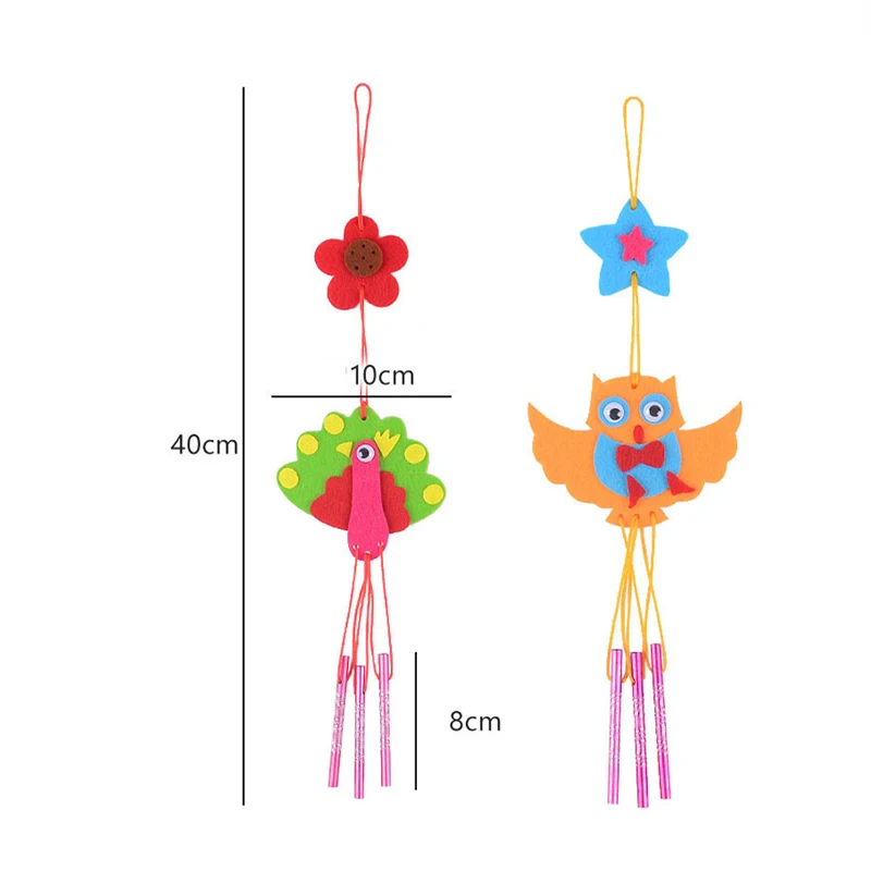 

Kids Cartoon DIY Wind Chime Handmade Wind Bell Puzzle Toys For Children Manual Craft Non-woven Fabric Wind Chime Educational Toy