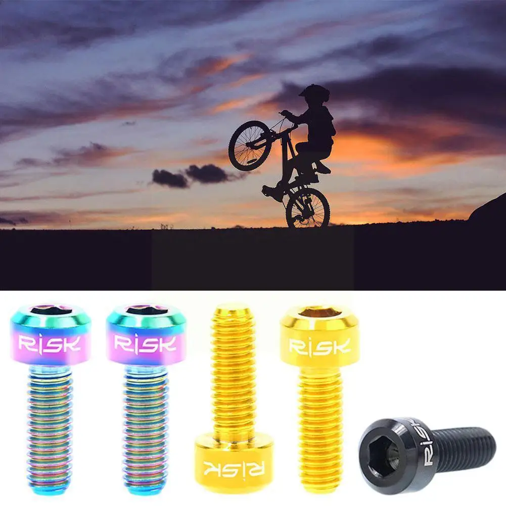 

RISK 2PCS M5*14mm Titaniumalloy Brake Trigger Bolt Fixed Tool For Cycling Derailleur Shifter Bicycle For MTB Thumb Lever Sc E3W5