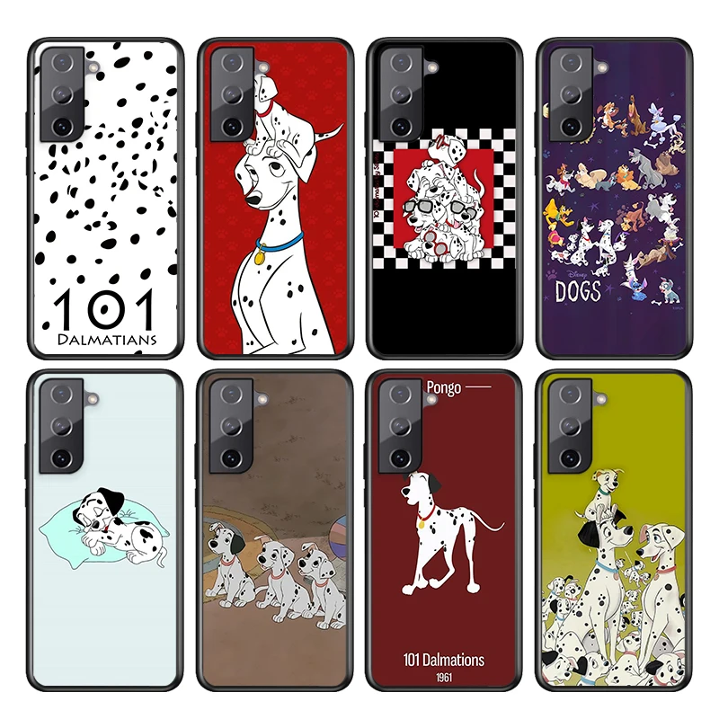 

For Samsung S22 S21 S20 FE Ultra Pro Lite S10 5G S10E S9 S8 S7 S6 Edge Plus Soft TPU101 Dalmatians Dog Black Phone Case