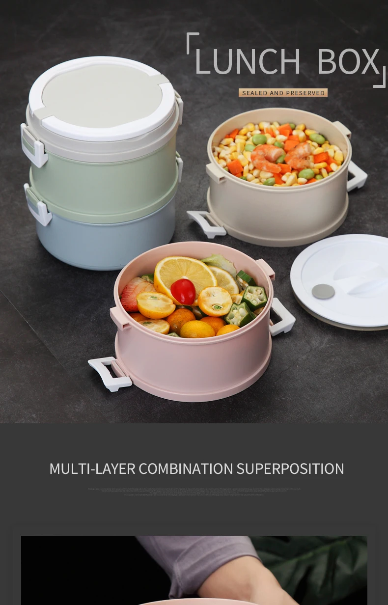 WORTHBUY японский микроволновый пластиковый Ланч-бокс для детей Bento box портативный герметичный Bento Ланч-бокс контейнер для еды