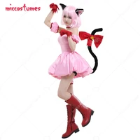 tokyo mew mew ichigo momomiya mew ichigo transformed short pink dress cosplay costume with cat ears and tail
