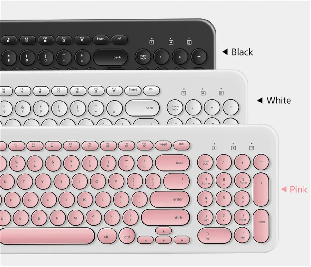 2,4G Беспроводная Бесшумная клавиатура и мышь Круглый Keycap клавиатура игровая мышь для Macbook lenovo Dell Asus hp ноутбук ПК компьютер