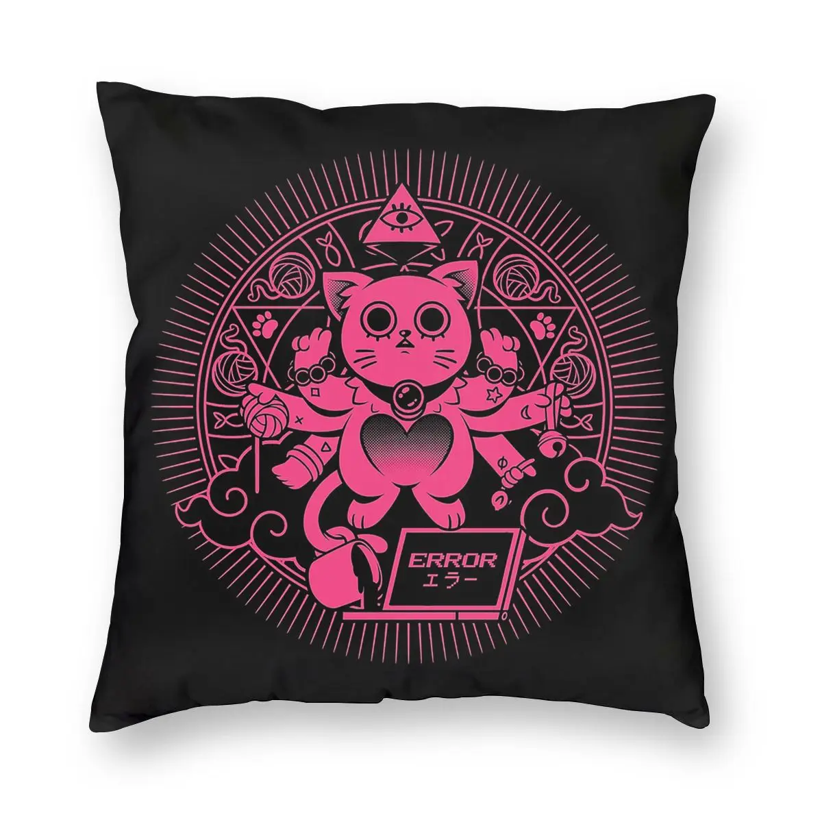 Наволочка из полиэстера с изображением кота Бога ведьмы в стиле ретро|Наволочки|