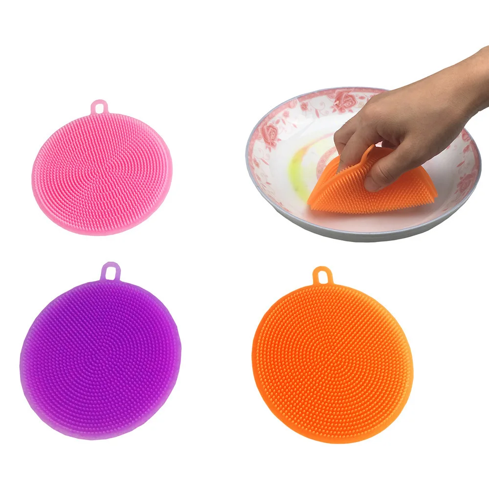 

Multifunctional Silicone Dishwashing Brush Oil-free Kitchen Brush Pots and Bowls Food Grade Decontamination Cloth Artifact