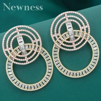newness luxury cubic zircon crystal cz nigerian long dangle earring for women african bridal earring aretes de mujer modernos