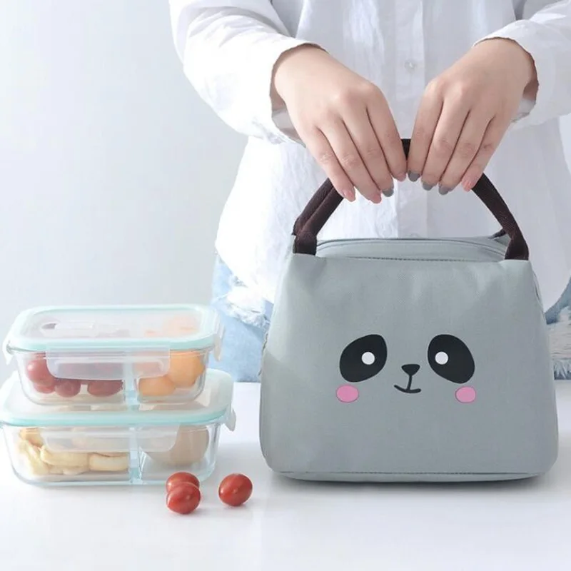 Сумки для ланча с мультяшными животными женские и детские переносные сумки из