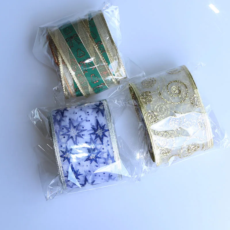 Рождественская сетчатая лента для рукоделия MIX4 yards 40 60 мм из полиэстера железная