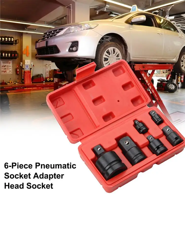 

6pcs 1/4 3/8 1/2 Drive Socket Adapter Converter Reducer Pneumatic Socket Adapter Head Socket Metalworking Socket Adapter Tools